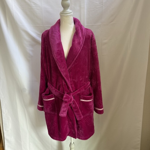 Juicy Couture Other - Juicy Couture Women's Pink Plush Belted Robe with Pockets Size L/XL
